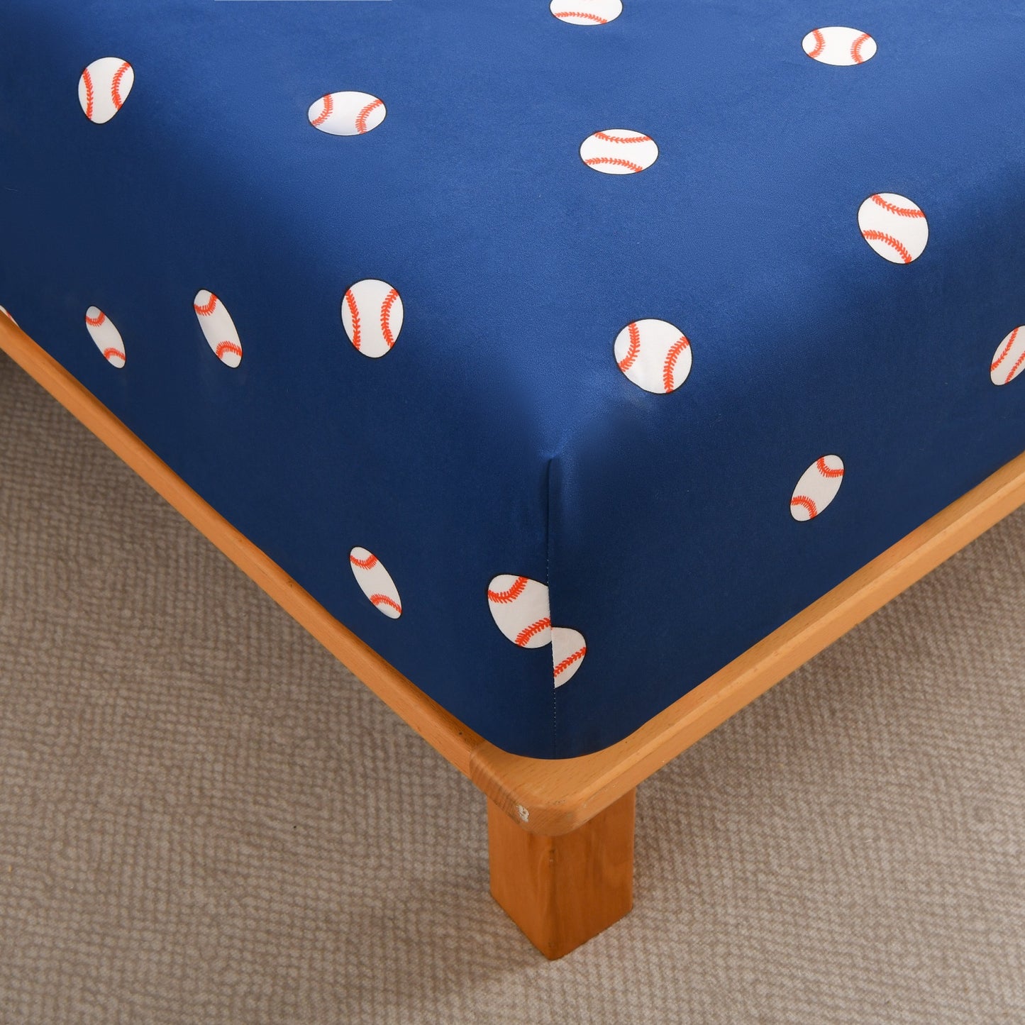 2-Pack Kids/Teens Sports Printed Fitted Sheet Set – 2 Fitted Sheets + 4 Pillowcases (No Flat Sheet)