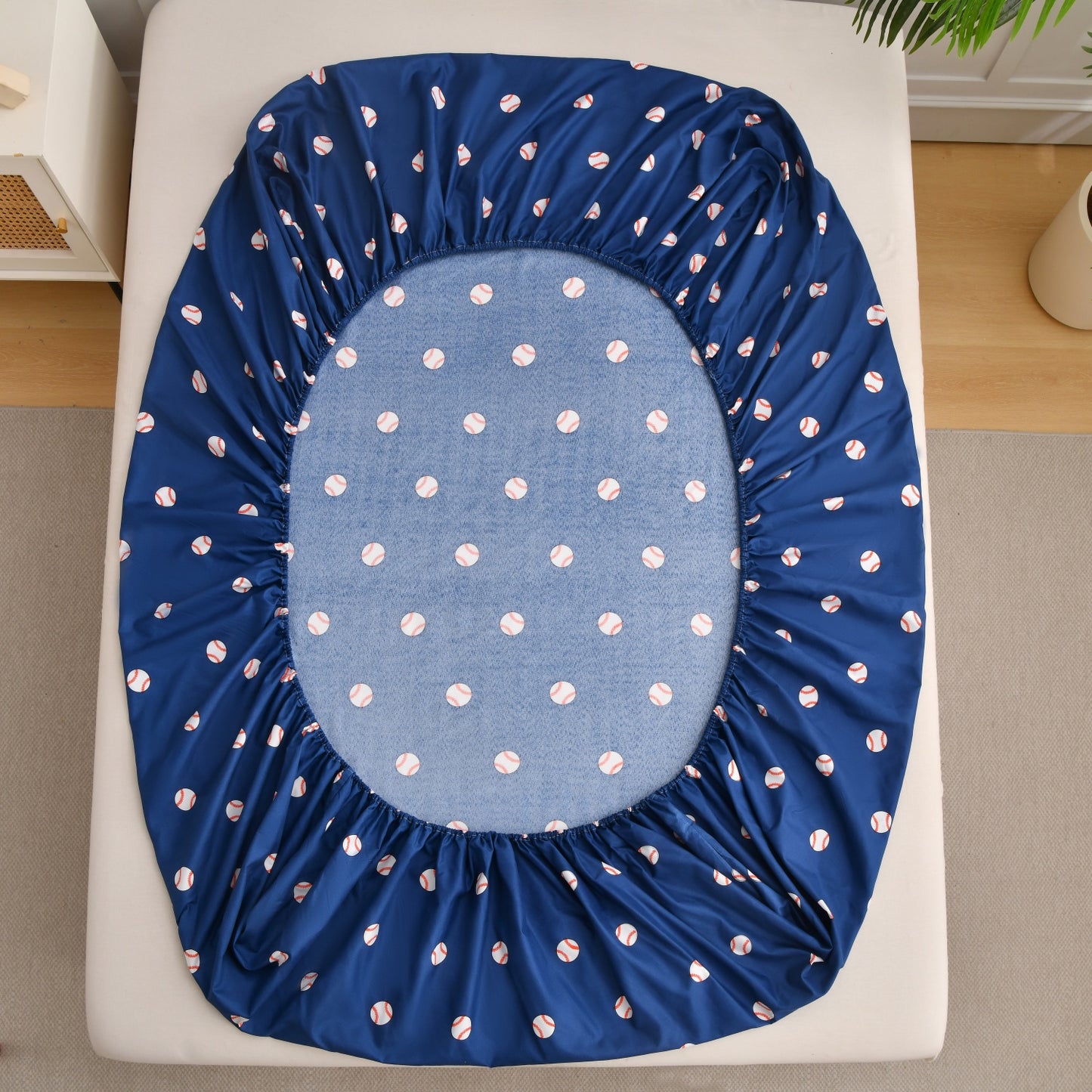2-Pack Kids/Teens Sports Printed Fitted Sheet Set – 2 Fitted Sheets + 4 Pillowcases (No Flat Sheet)