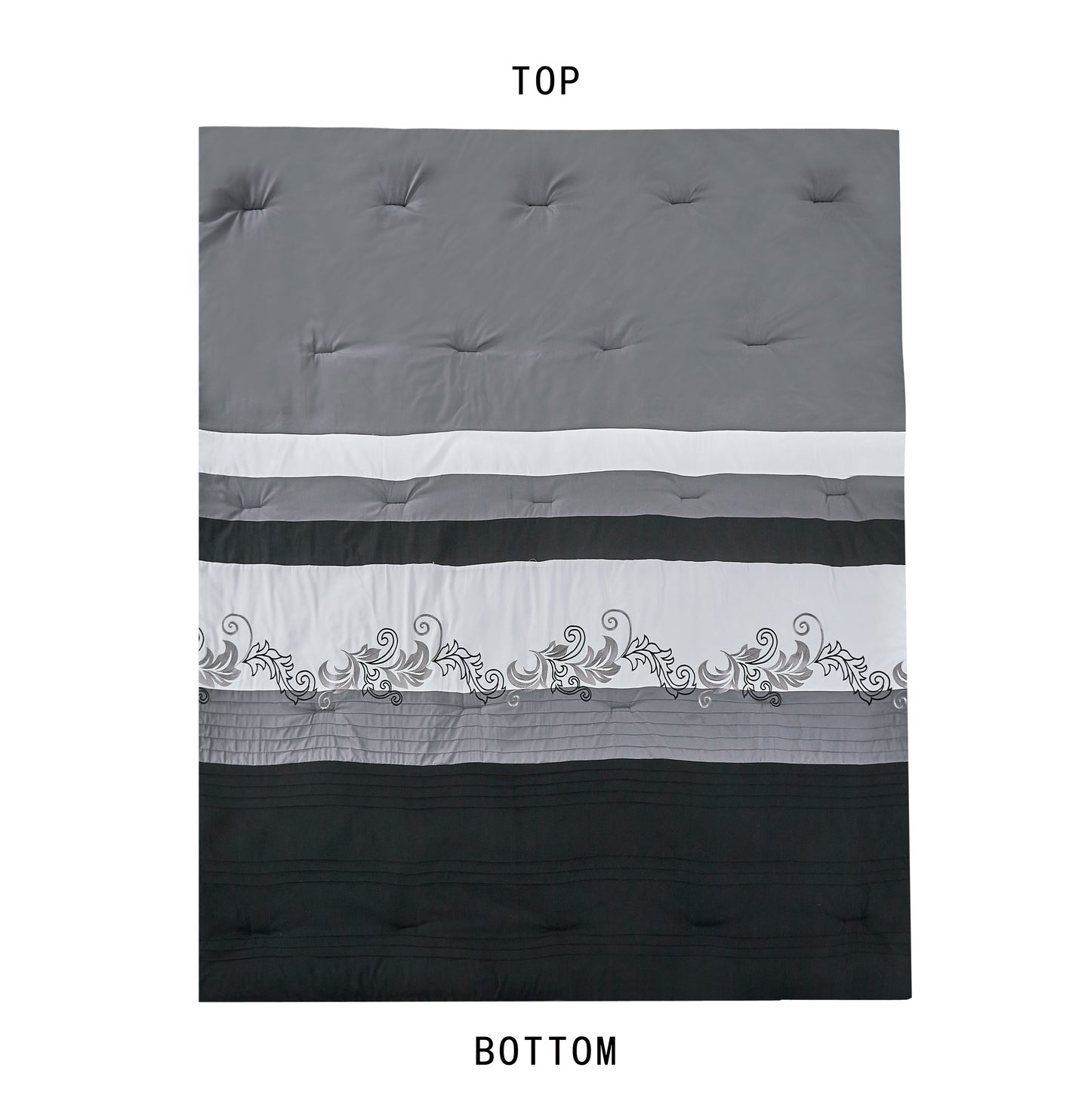 Napa 7-piece Luxury Leaves Scroll Embroidery Bedding Comforter Set