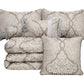 Noelle 7-Piece Silver Gray Brown Floral Medallion Jacquard Comforter Set