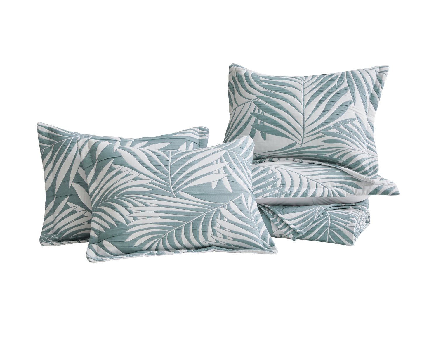 5-Piece Oversized Jacquard Matelasse Damask Pattern Lightweight Reversible Coverlet Set