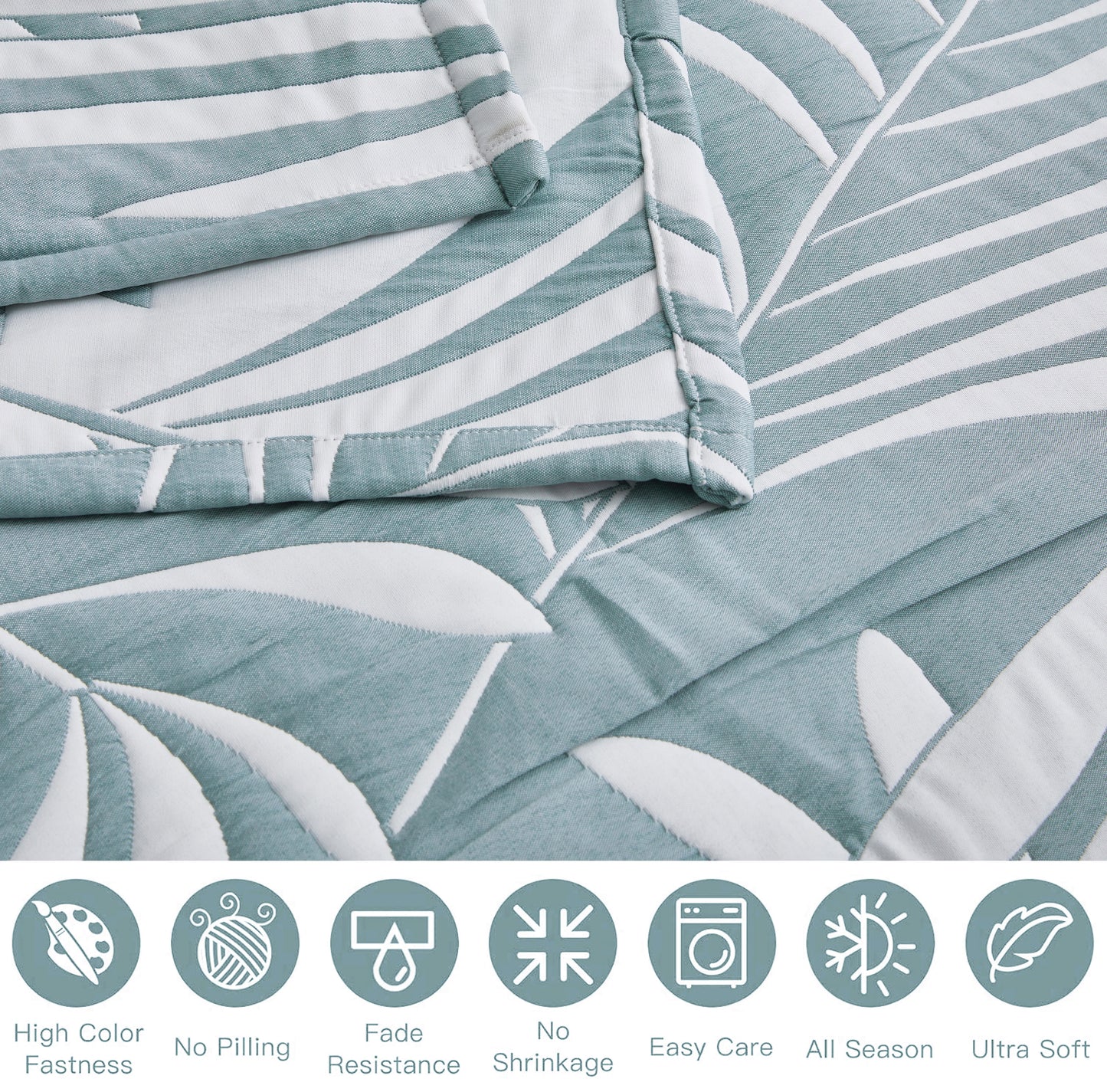 5-Piece Oversized Jacquard Matelasse Damask Pattern Lightweight Reversible Coverlet Set