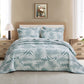 5-Piece Oversized Jacquard Matelasse Damask Pattern Lightweight Reversible Coverlet Set