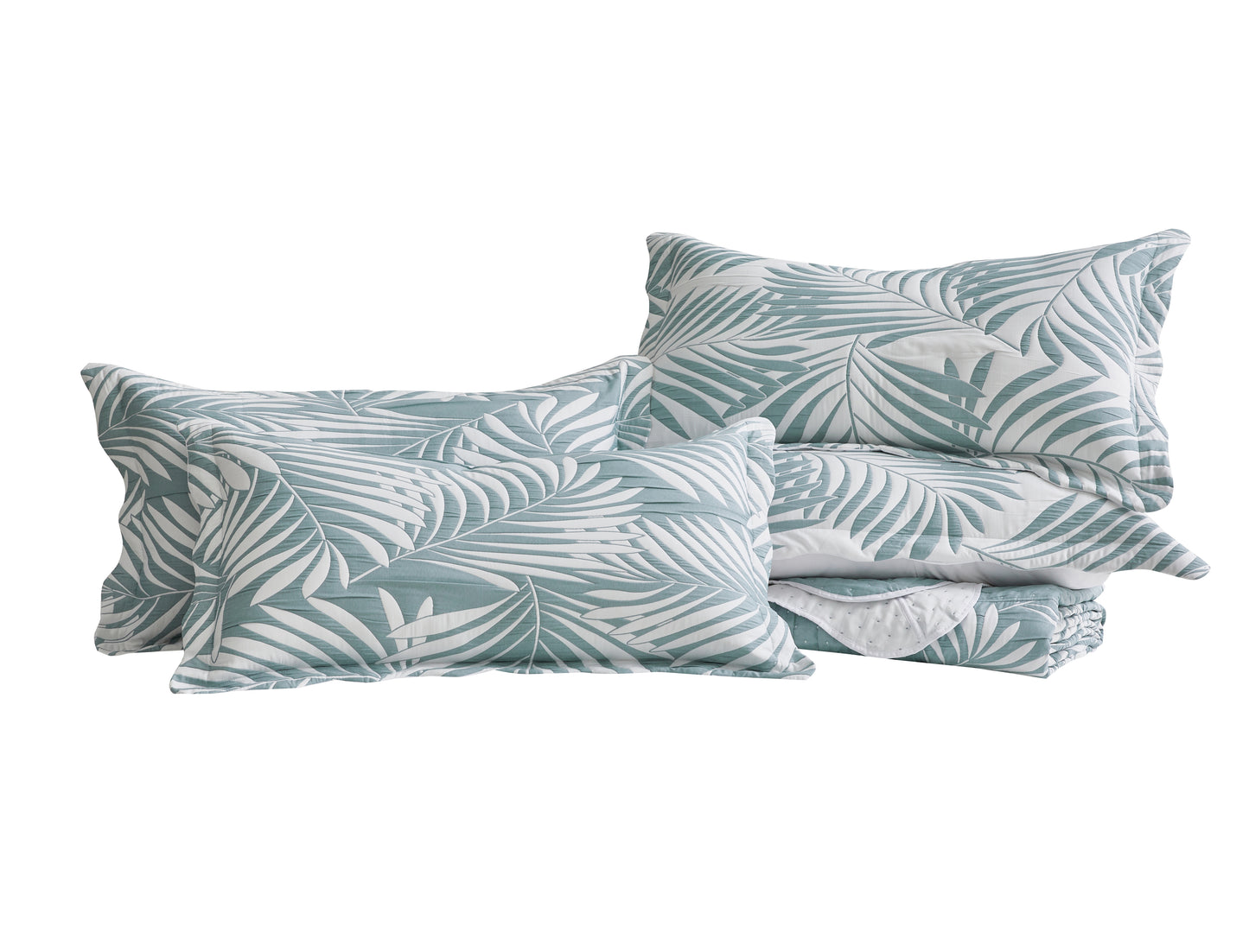 5-Piece Oversized Jacquard Matelasse Damask Pattern Lightweight Reversible Coverlet Set Textured Dot Border