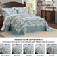 5-Piece Oversized Jacquard Matelasse Damask Pattern Lightweight Reversible Coverlet Set Textured Dot Border