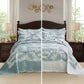 5-Piece Oversized Jacquard Matelasse Damask Pattern Lightweight Reversible Coverlet Set Textured Dot Border