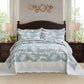 5-Piece Oversized Jacquard Matelasse Damask Pattern Lightweight Reversible Coverlet Set Textured Dot Border