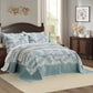 5-Piece Oversized Jacquard Matelasse Damask Pattern Lightweight Reversible Coverlet Set Textured Dot Border