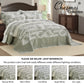 5-Piece Oversized Jacquard Matelasse Damask Pattern Lightweight Reversible Coverlet Set Textured Dot Border