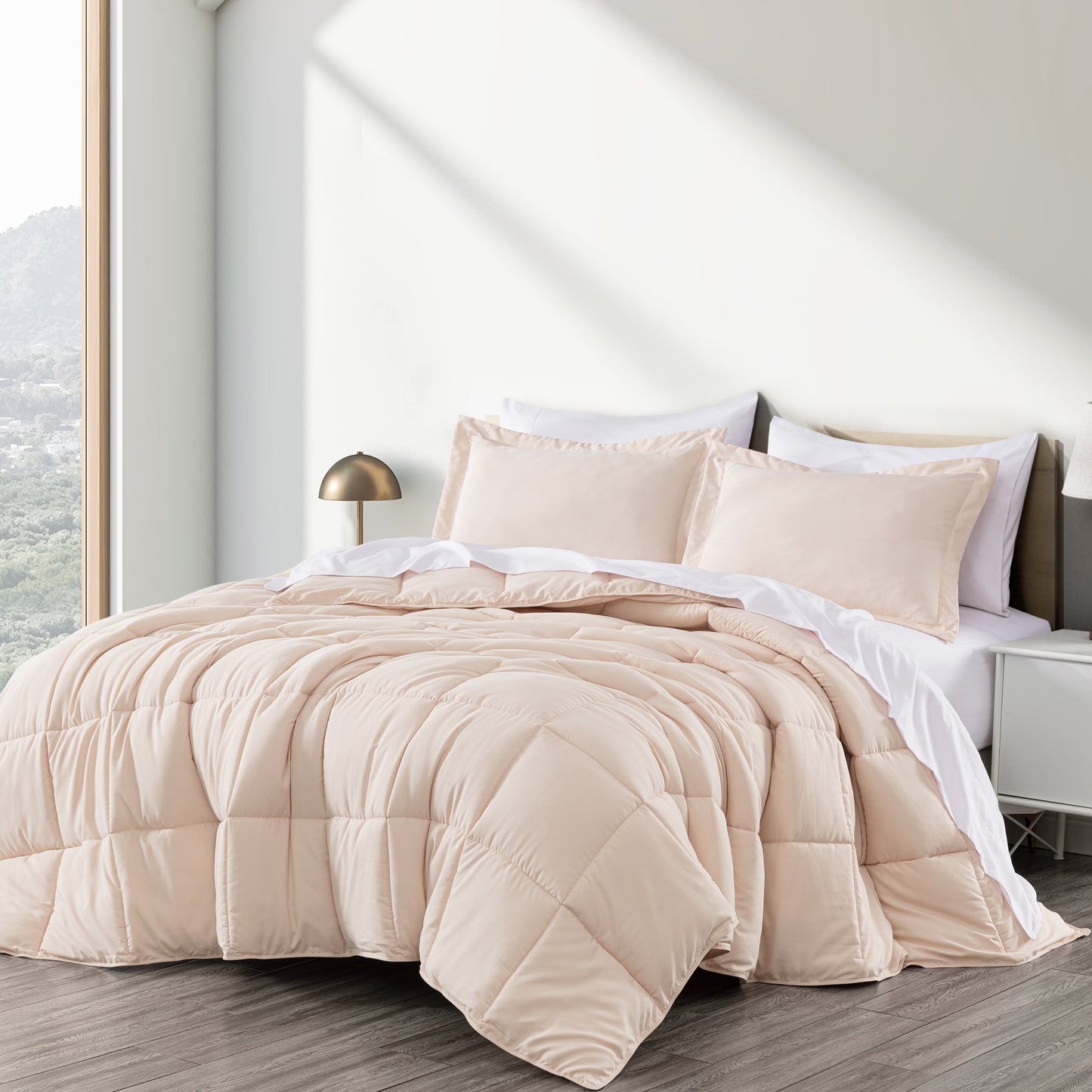 Peachskin Microfiber Down Alternative Comforter Set