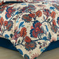 Paradise 7-Piece Multicolor Red Blue Cream Floral Printed Microfiber Comforter Set