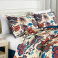 Paradise 7-Piece Multicolor Red Blue Cream Floral Printed Microfiber Comforter Set
