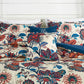 Paradise 7-Piece Multicolor Red Blue Cream Floral Printed Microfiber Comforter Set
