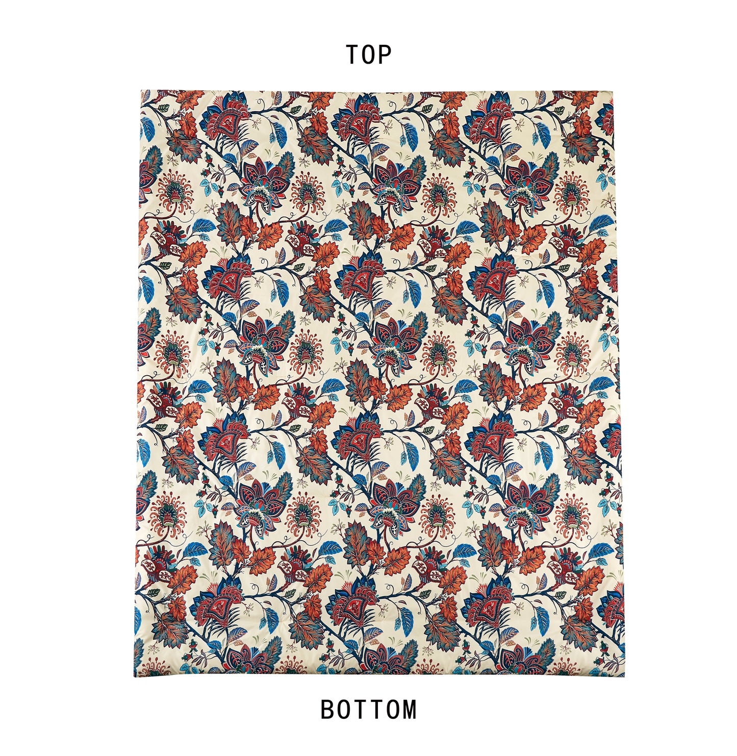 Paradise 7-Piece Multicolor Red Blue Cream Floral Printed Microfiber Comforter Set