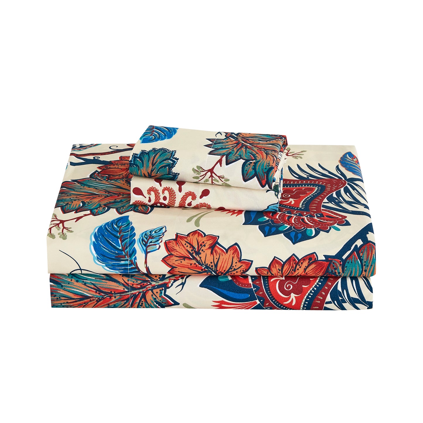 Printed Floral Microfiber Sheet Set with Deep Pocket