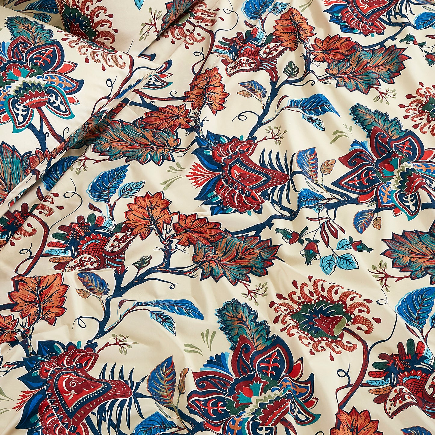 Printed Floral Microfiber Sheet Set with Deep Pocket