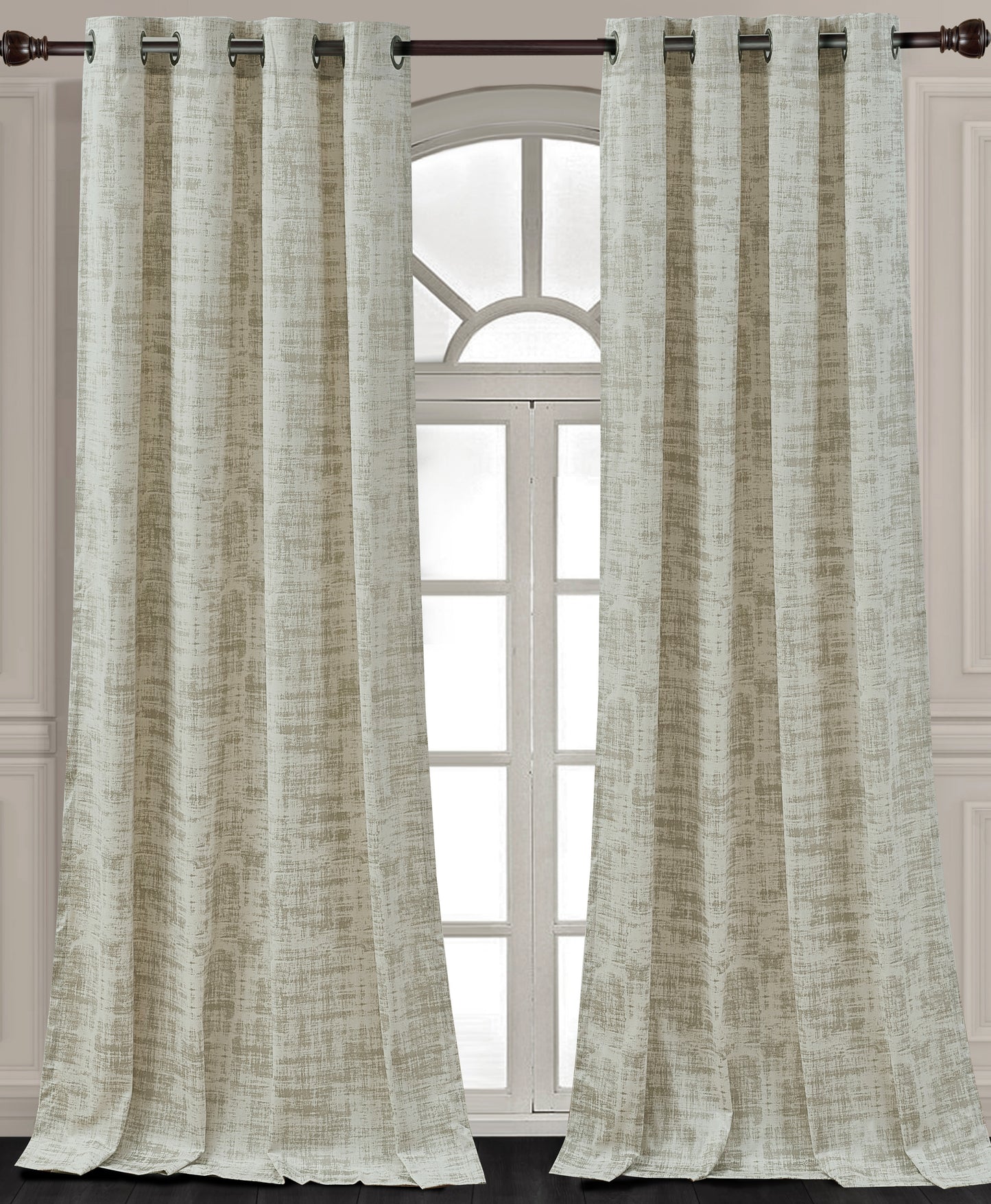 Parker Premium Textured Velvet Grommet Window Curtain Set of 2 Panels, Elegant Room Darkening Window Treatment