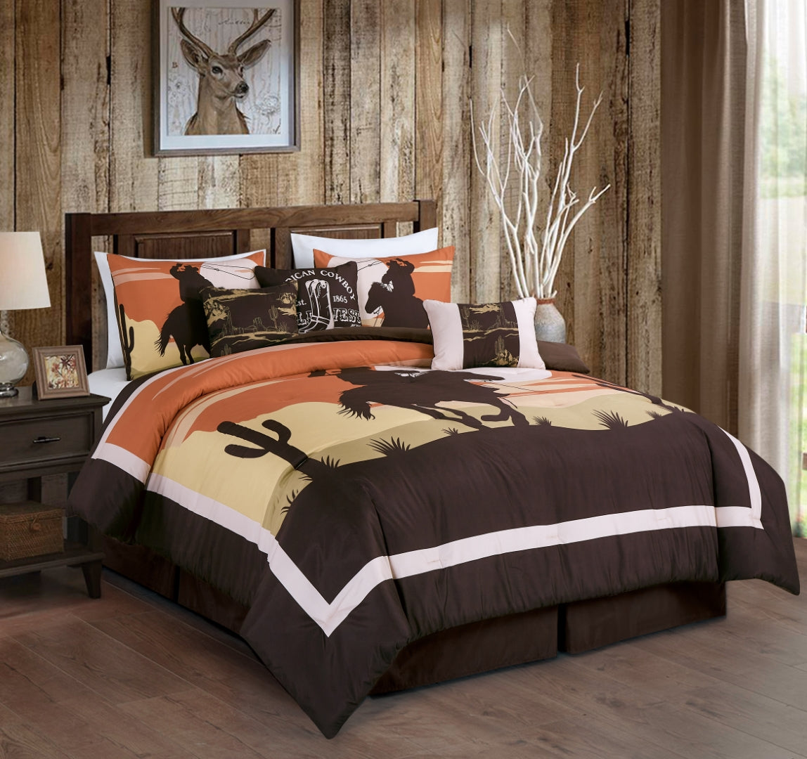 Lodge Inspired 7-Piece Printed Microfiber Comforter Set