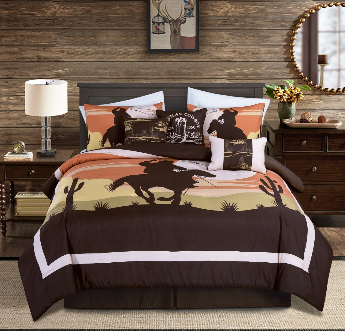 Lodge Inspired 7-Piece Printed Microfiber Comforter Set