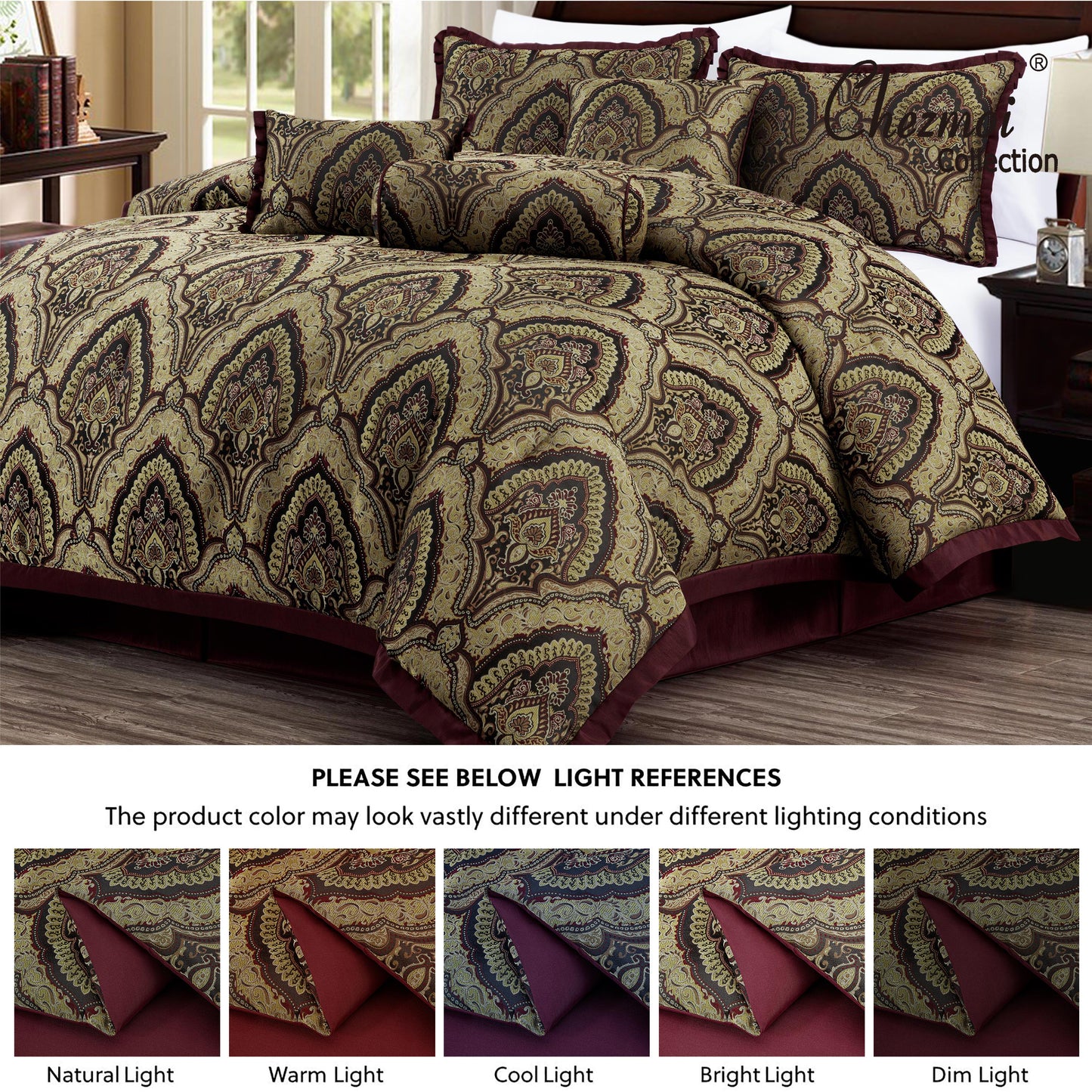 Pierre 7-Piece Medallion Paisley Jacquard Comforter Set