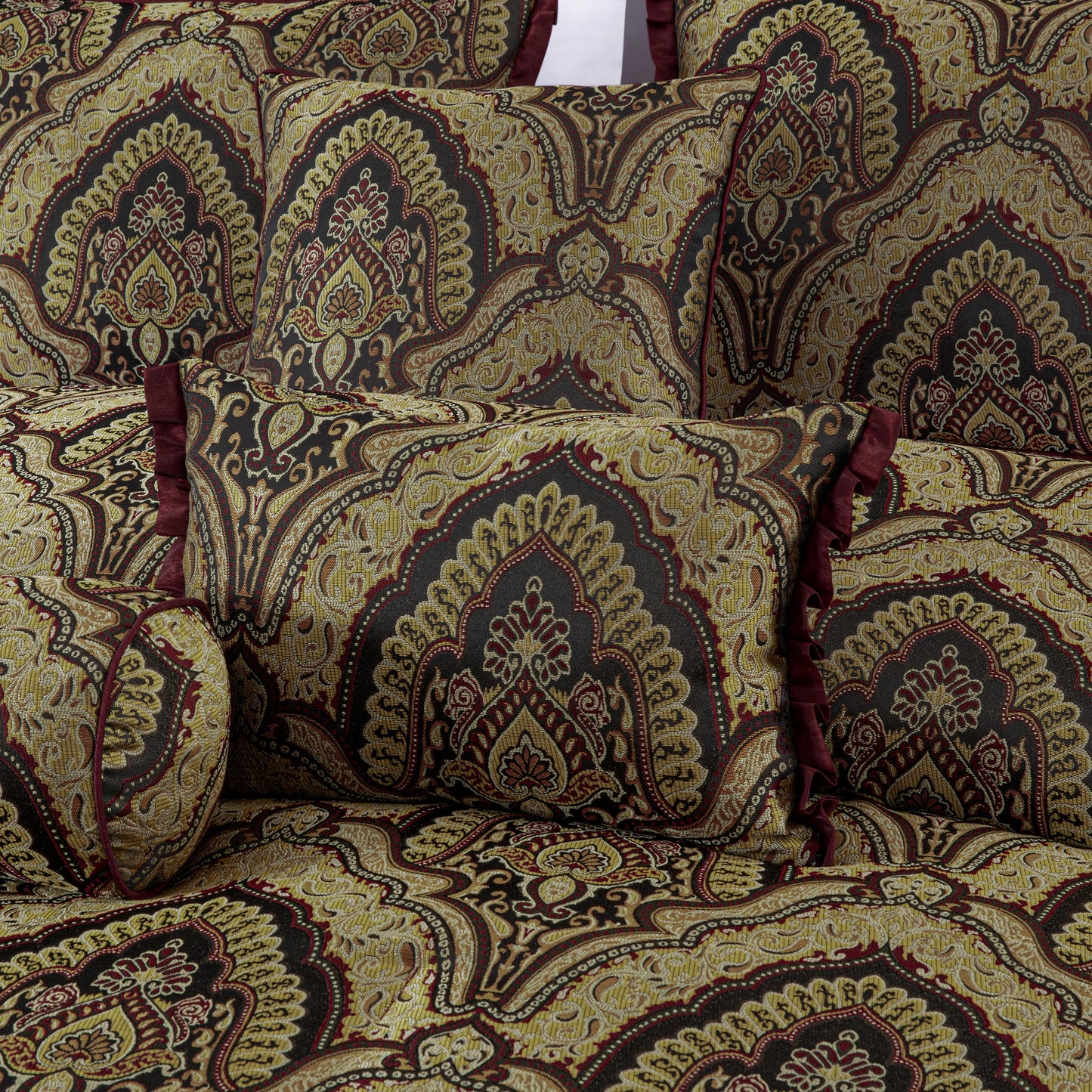 Pierre 7-Piece Medallion Paisley Jacquard Comforter Set