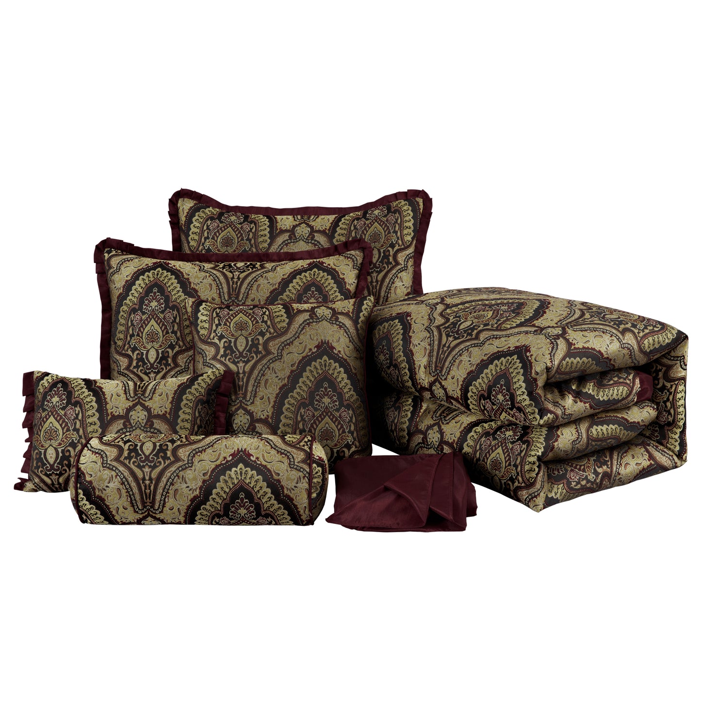 Pierre 7-Piece Medallion Paisley Jacquard Comforter Set