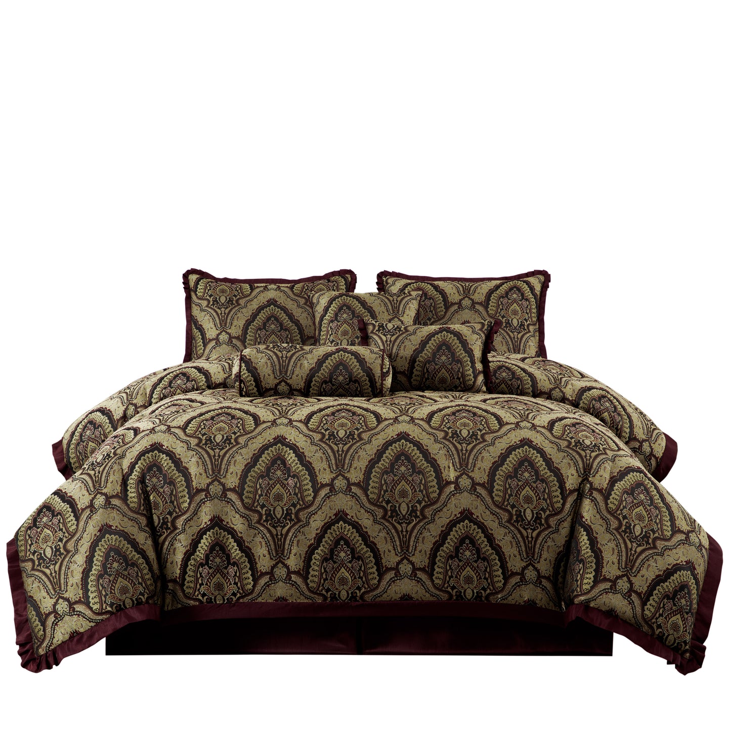 Pierre 7-Piece Medallion Paisley Jacquard Comforter Set
