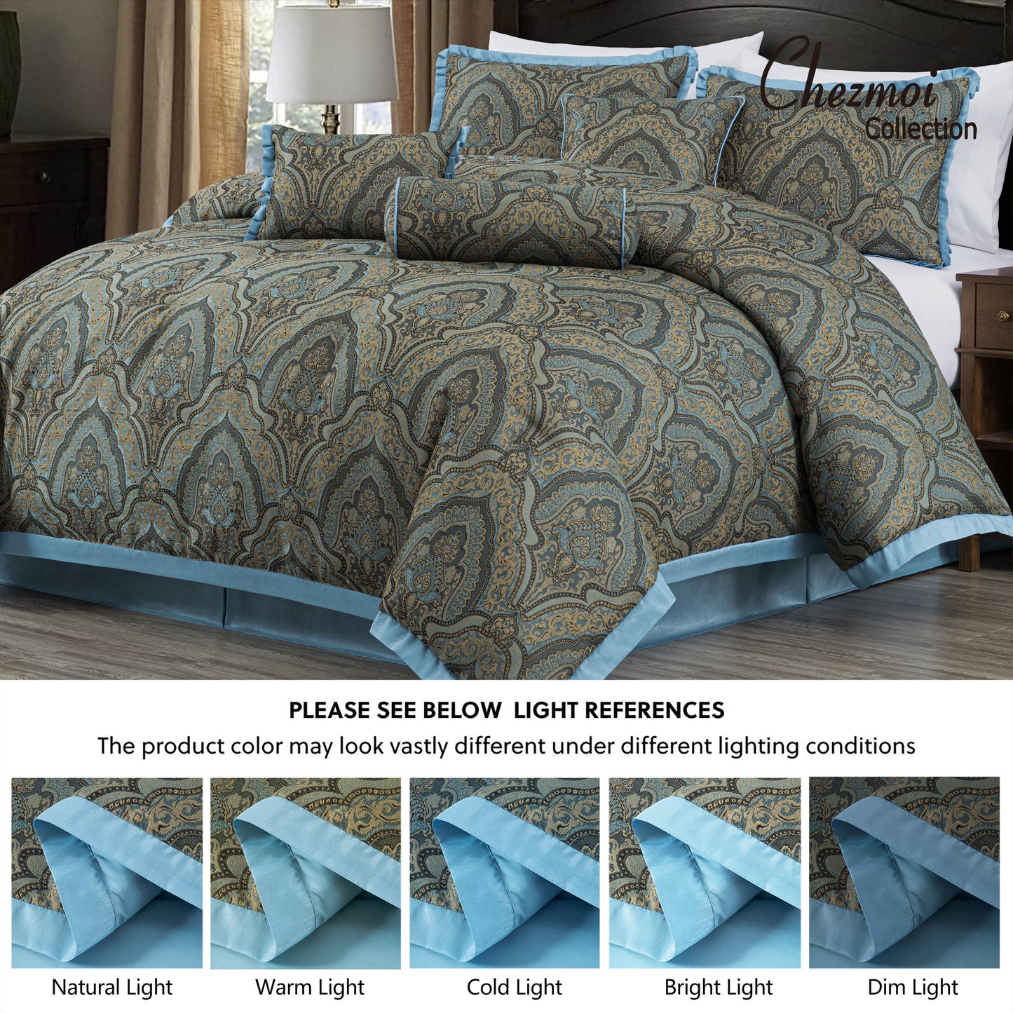 Pierre 7-Piece Medallion Paisley Jacquard Comforter Set
