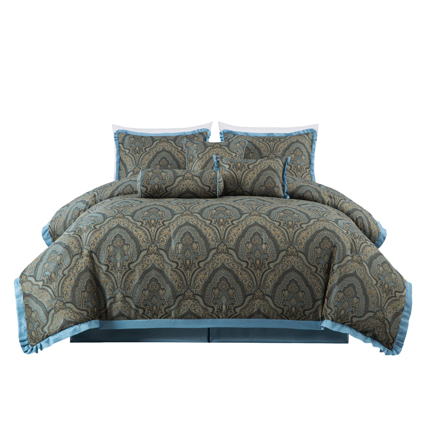 Pierre 7-Piece Medallion Paisley Jacquard Comforter Set