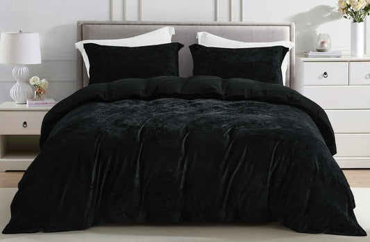 Piers Luxurious Distressed Velvet Duvet Cover Set