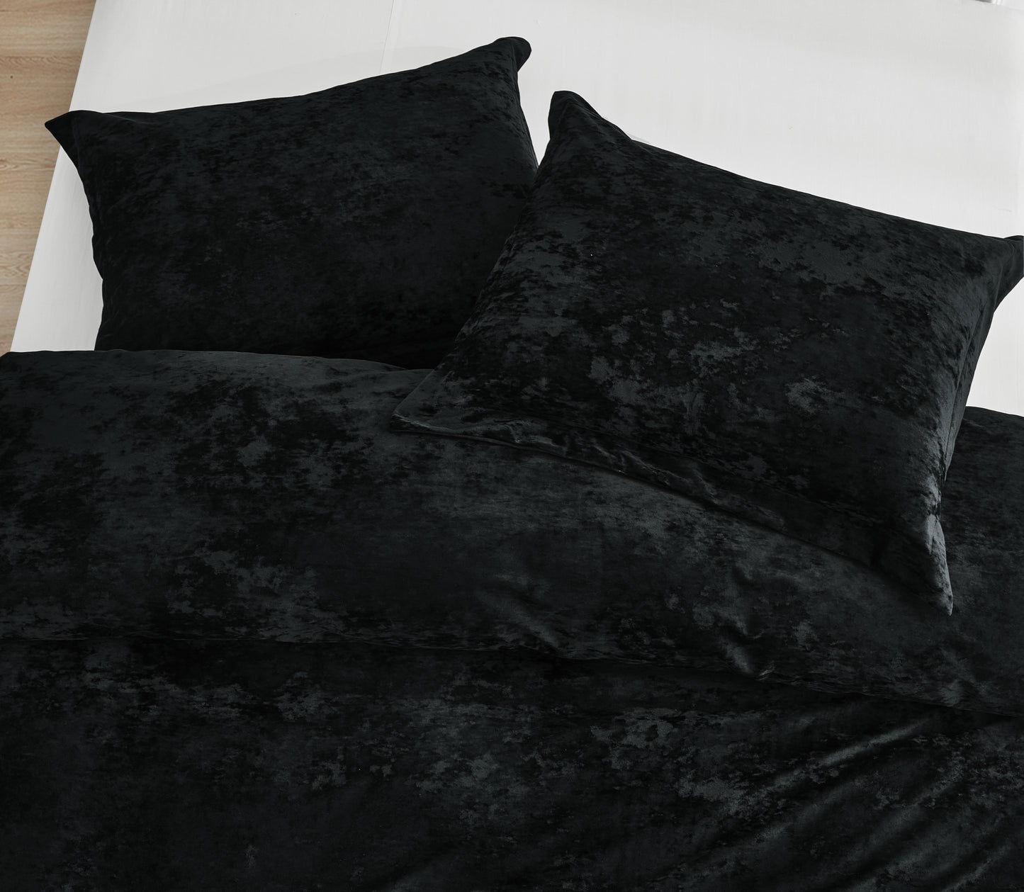 Piers Luxurious Distressed Velvet Duvet Cover Set