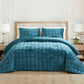 Piers Double Square Stitched Distressed Velvet Quilt Set
