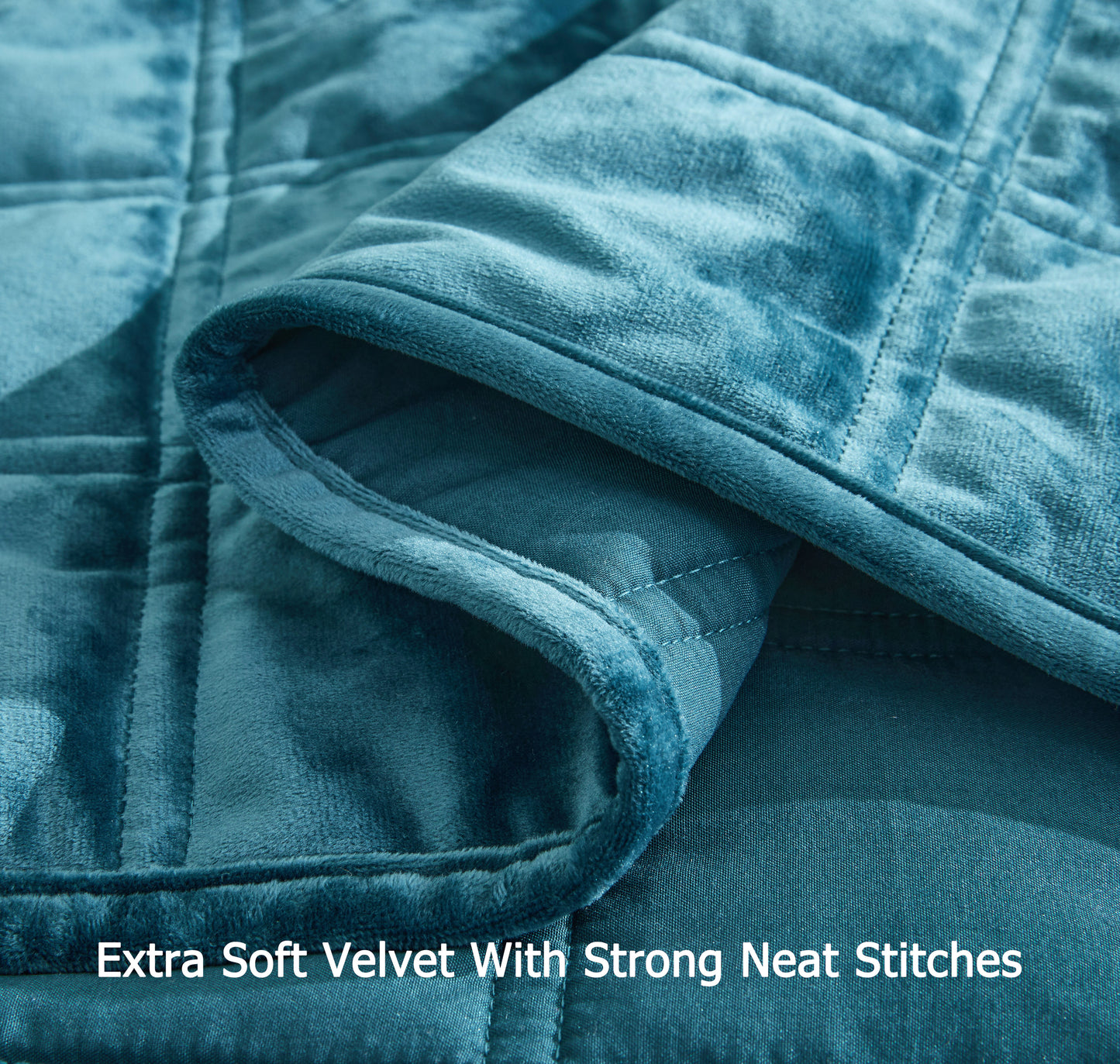 Piers Double Square Stitched Distressed Velvet Quilt Set