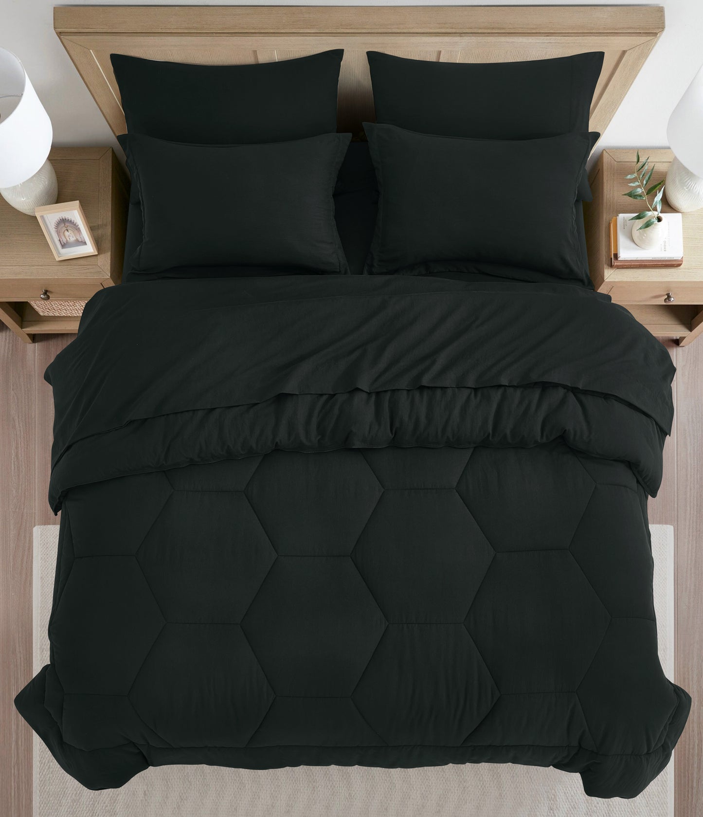 Piper Honeycomb Hexagon Stitch Bed in a Bag Comforter Set