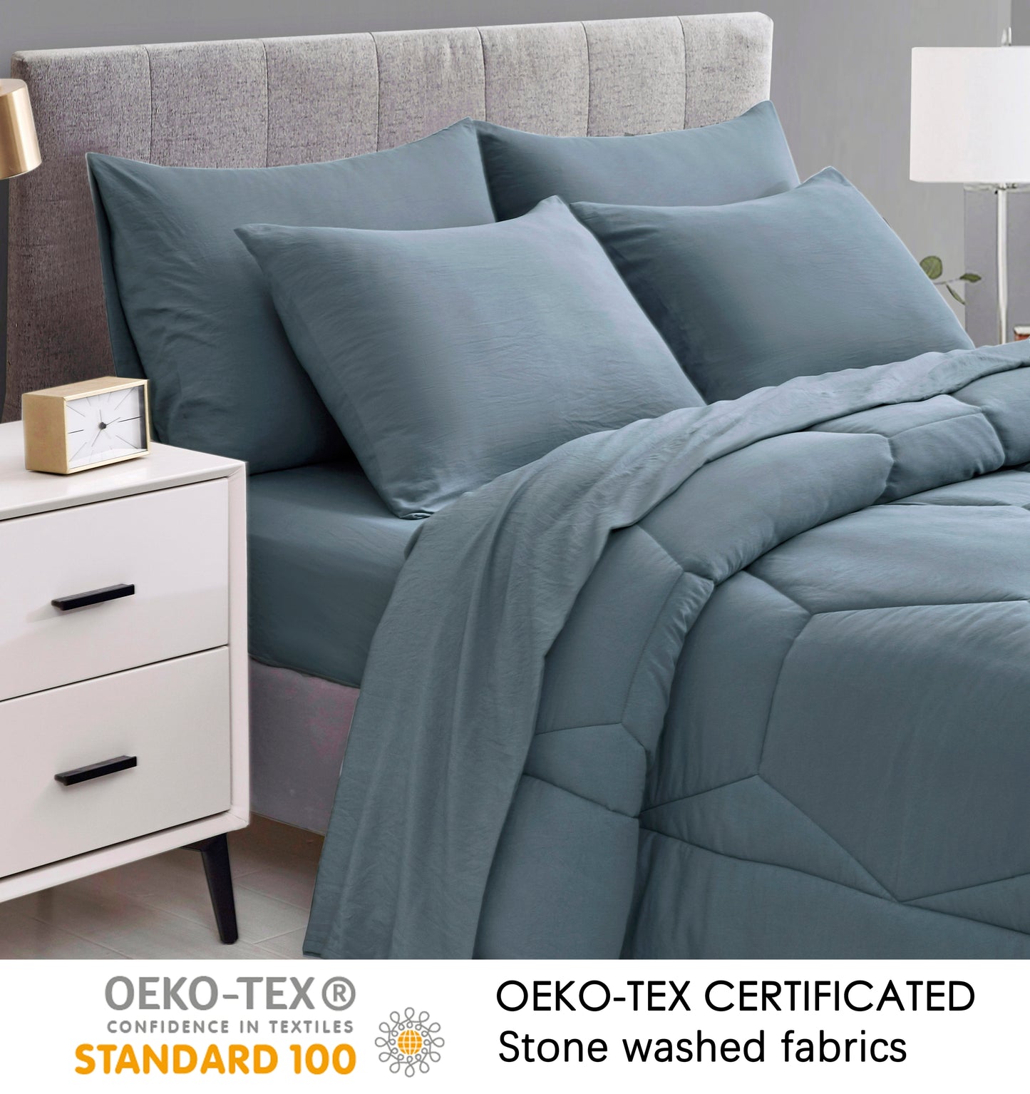 Piper Honeycomb Hexagon Stitch Bed in a Bag Comforter Set