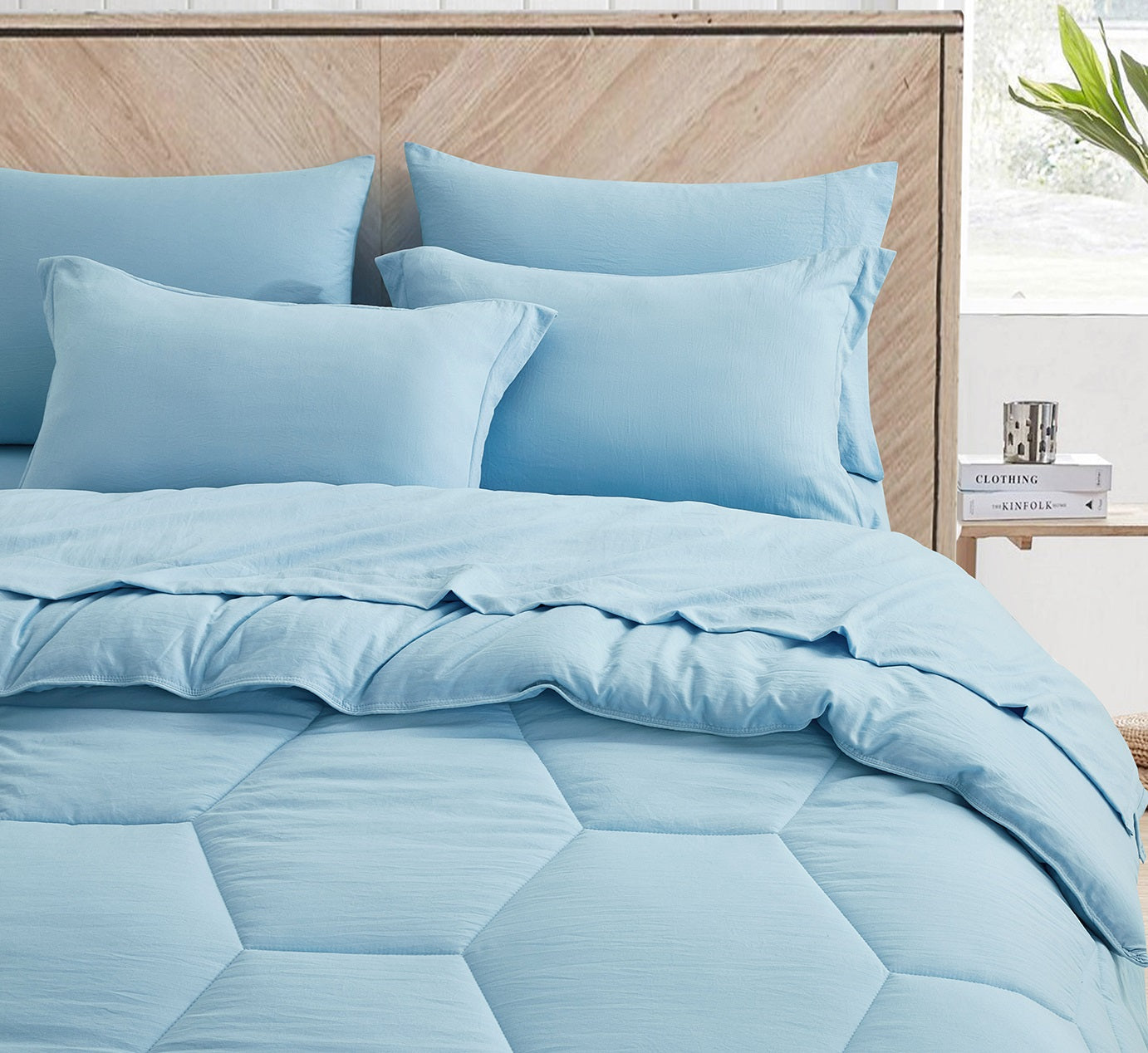 Piper Honeycomb Hexagon Stitch Bed in a Bag Comforter Set