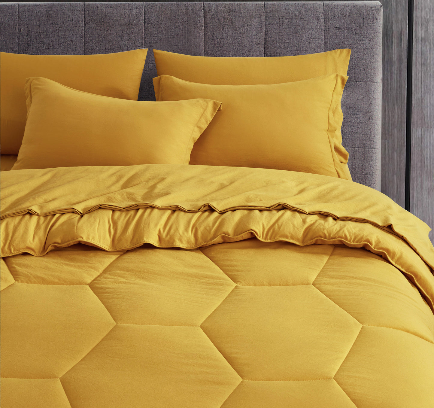 Piper Honeycomb Hexagon Stitch Bed in a Bag Comforter Set