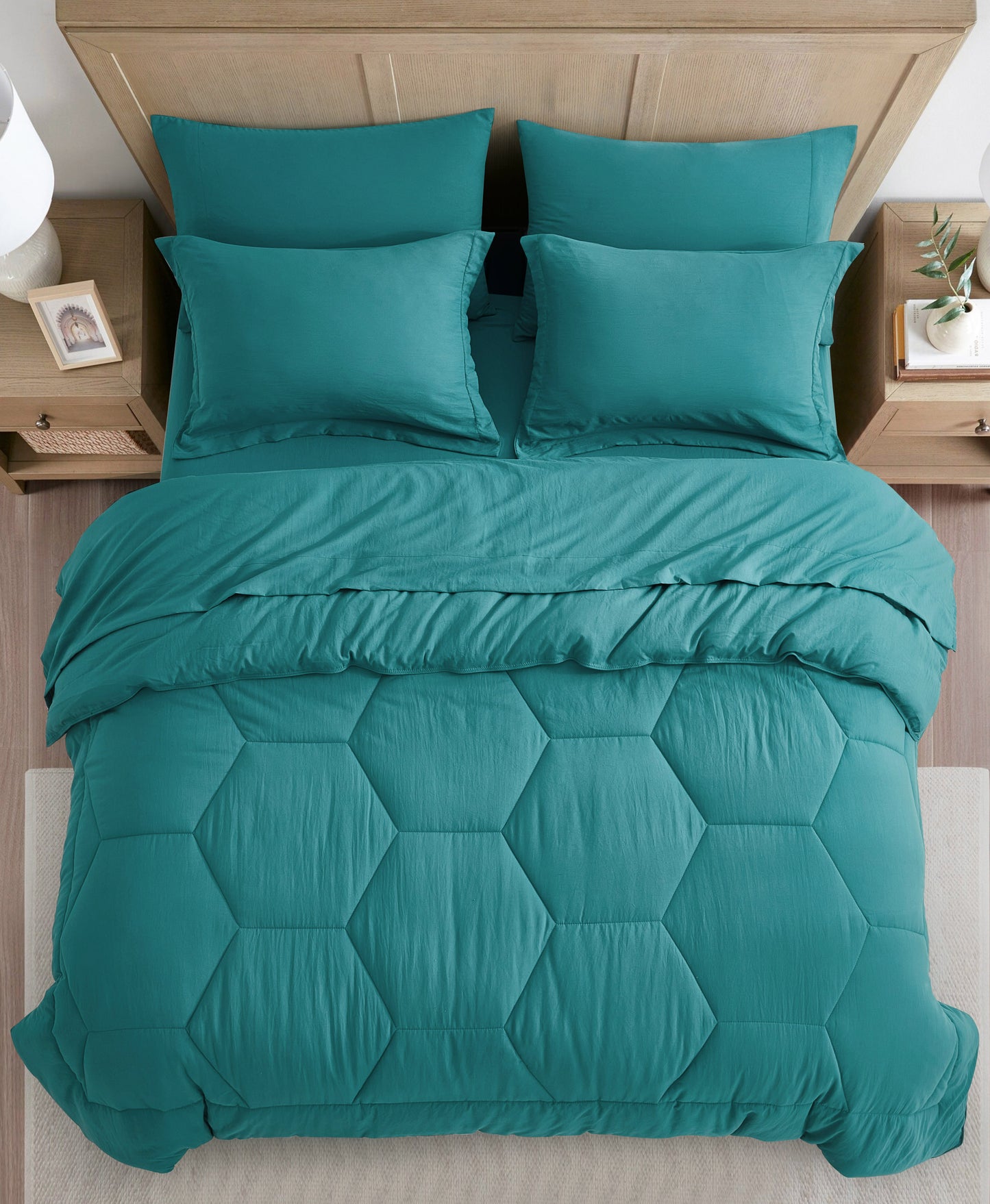 Piper Honeycomb Hexagon Stitch Bed in a Bag Comforter Set