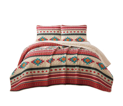 Prescott 3-Piece Southwestern Tribal Multi-color Bedspread Set