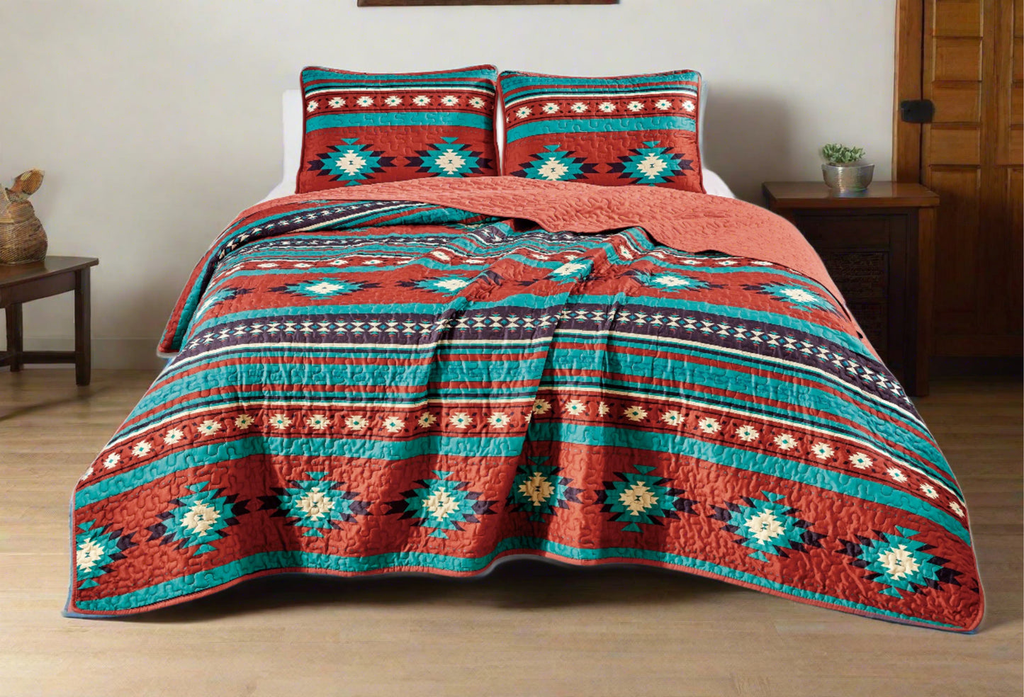 Prescott 3-Piece Southwestern Tribal Multi-color Bedspread Set