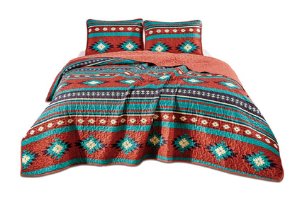 Prescott 3-Piece Southwestern Tribal Multi-color Bedspread Set