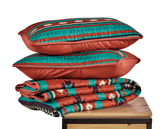 Prescott 3-Piece Southwestern Tribal Multi-color Bedspread Set