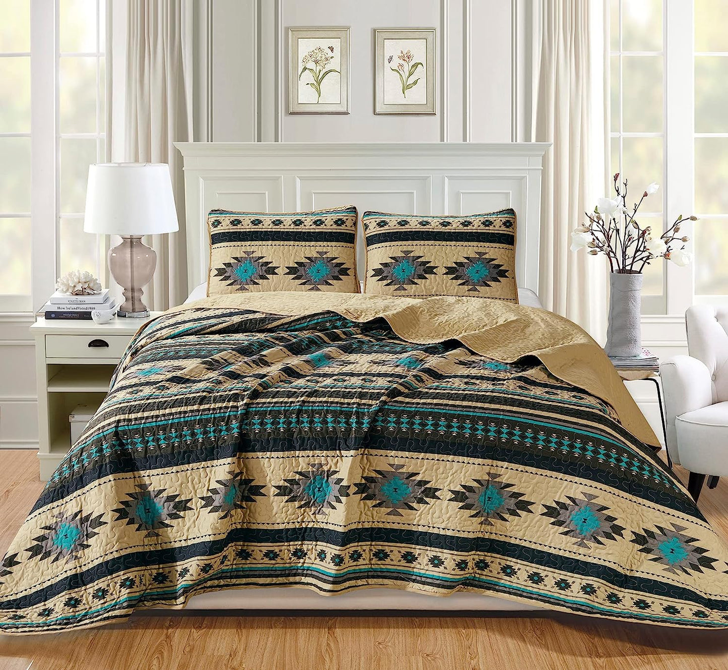 Prescott 3-Piece Southwestern Tribal Multi-color Bedspread Set