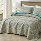 2/3-Piece Printed Lightweight Reversible Stone Washed Cotton Quilt Set