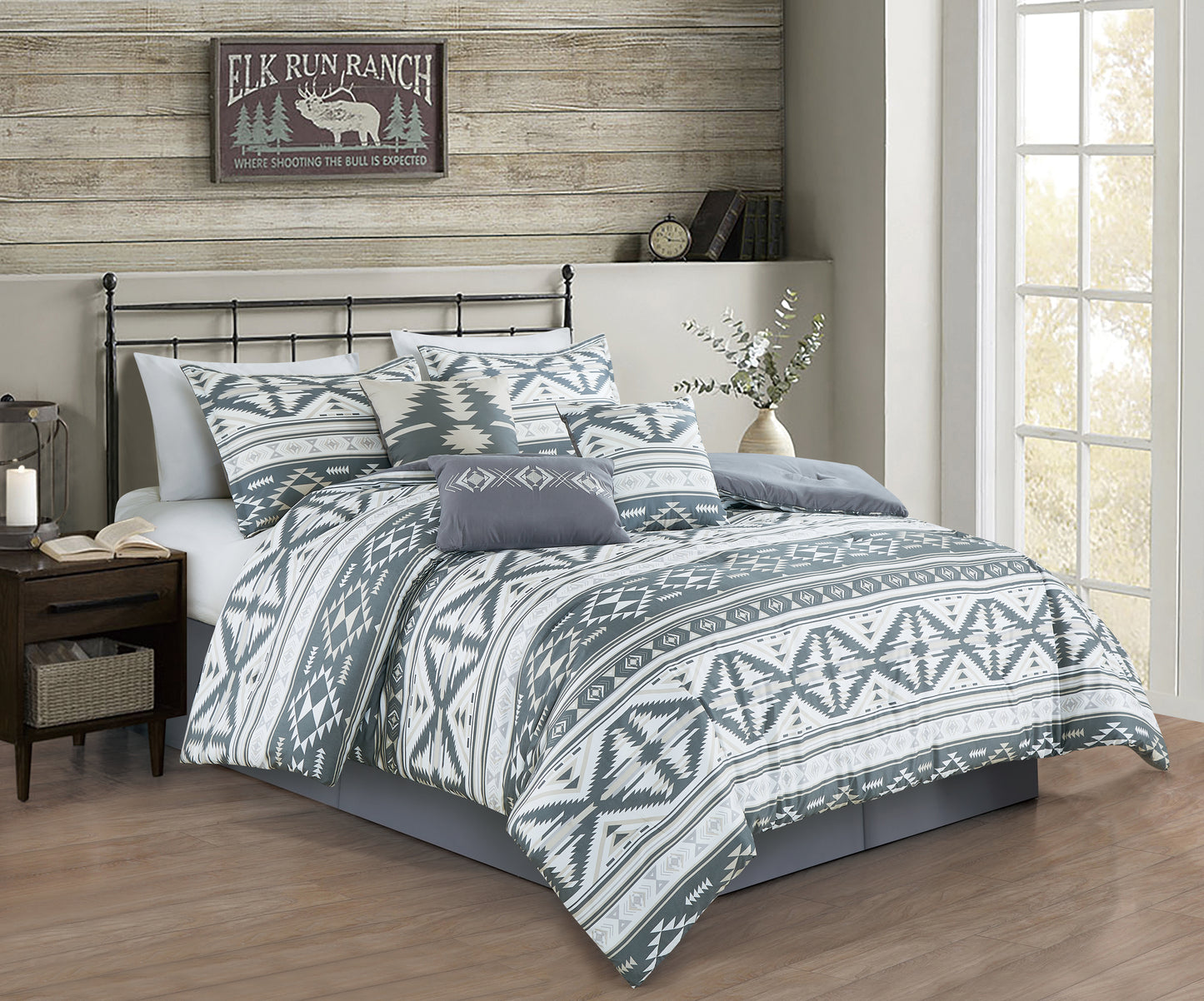 Lodge Inspired 7-Piece Printed Microfiber Comforter Set