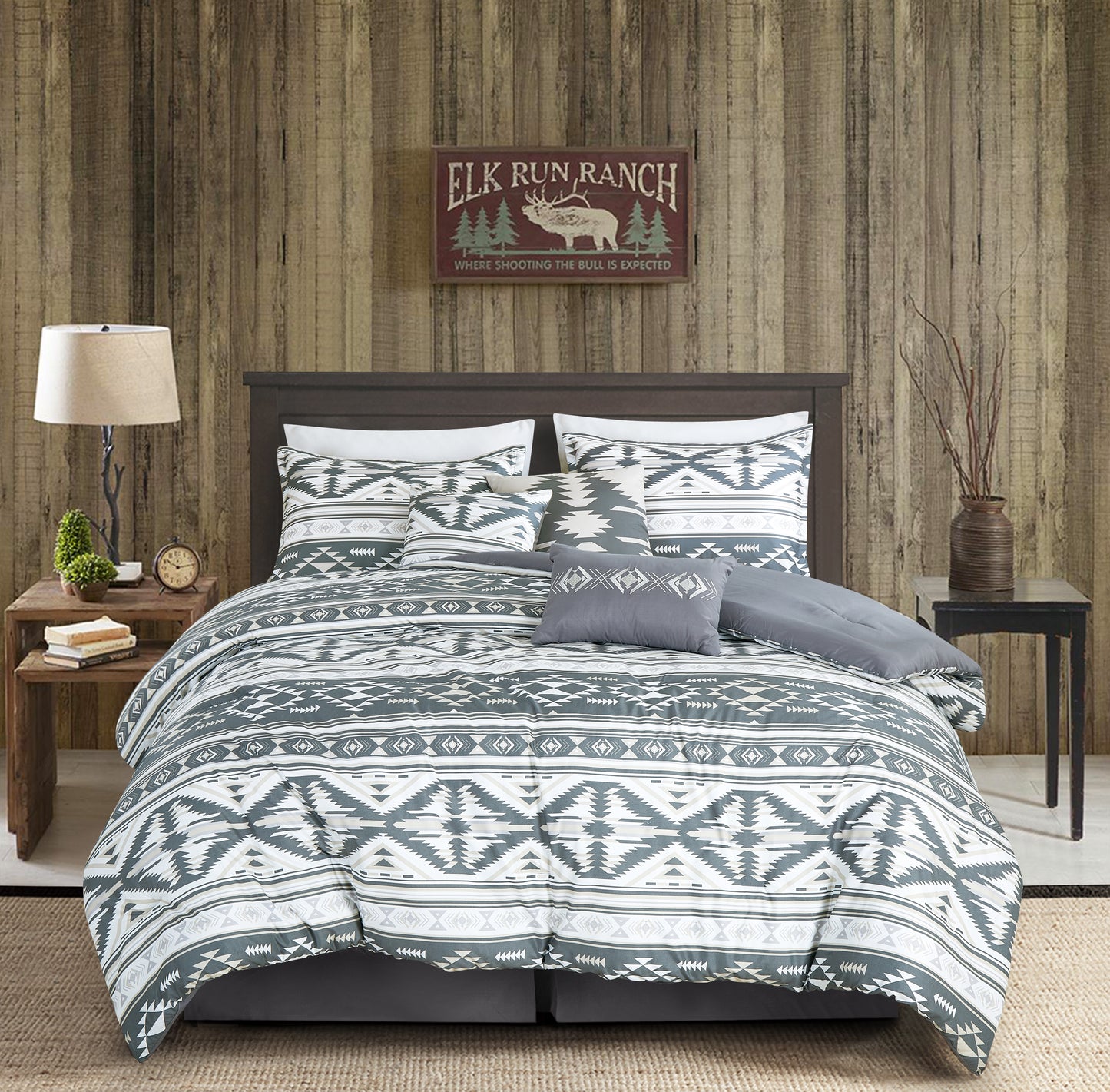 Lodge Inspired 7-Piece Printed Microfiber Comforter Set