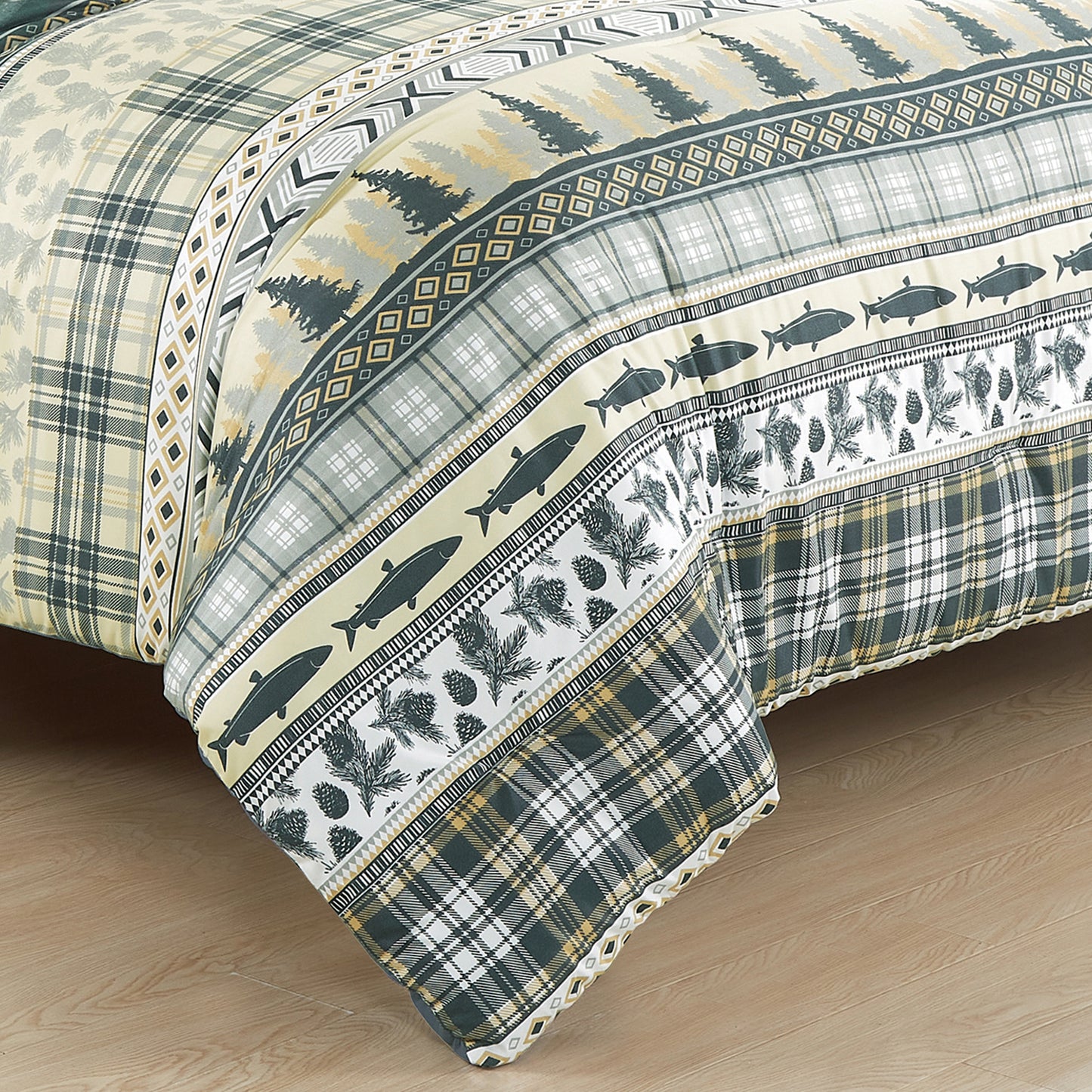 7-Piece Multicolor Printed Microfiber Bed in a Bag Comforter Set With Sheet Set