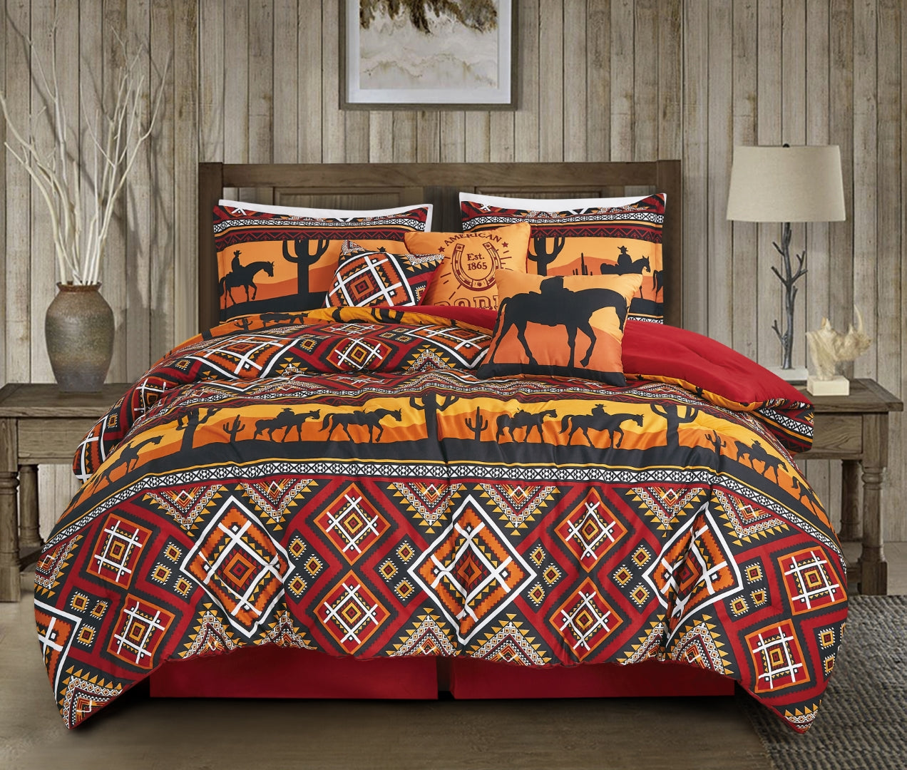 Lodge Inspired 7-Piece Printed Microfiber Comforter Set