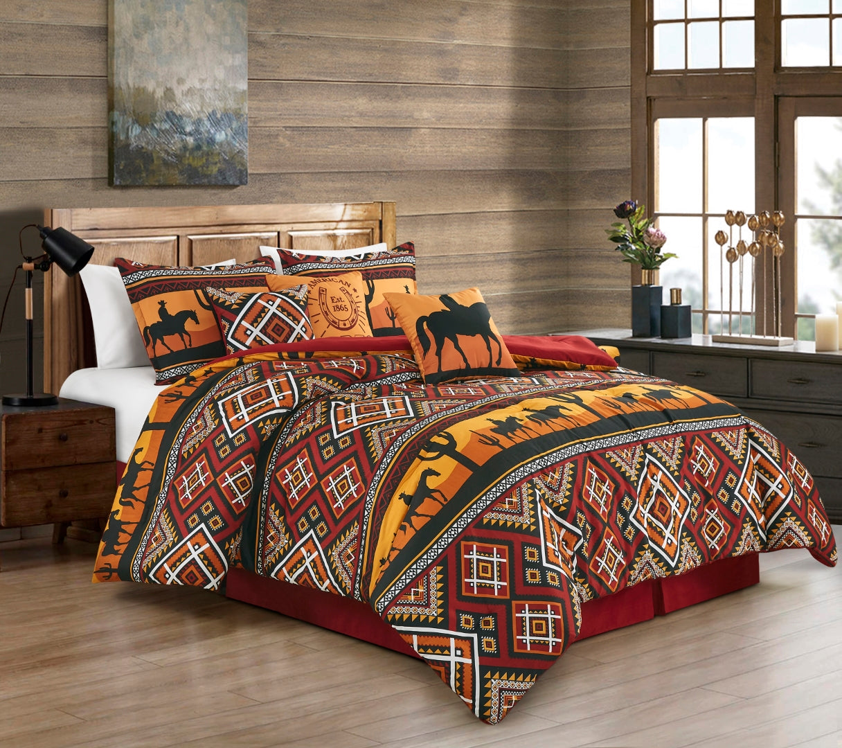 Lodge Inspired 7-Piece Printed Microfiber Comforter Set