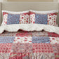 Rowan 2/3-Piece Washed Cotton Comforter Set, Printed Patchwork Vintage Floral Paisley Patterns Lightweight All-Season Bedding Set